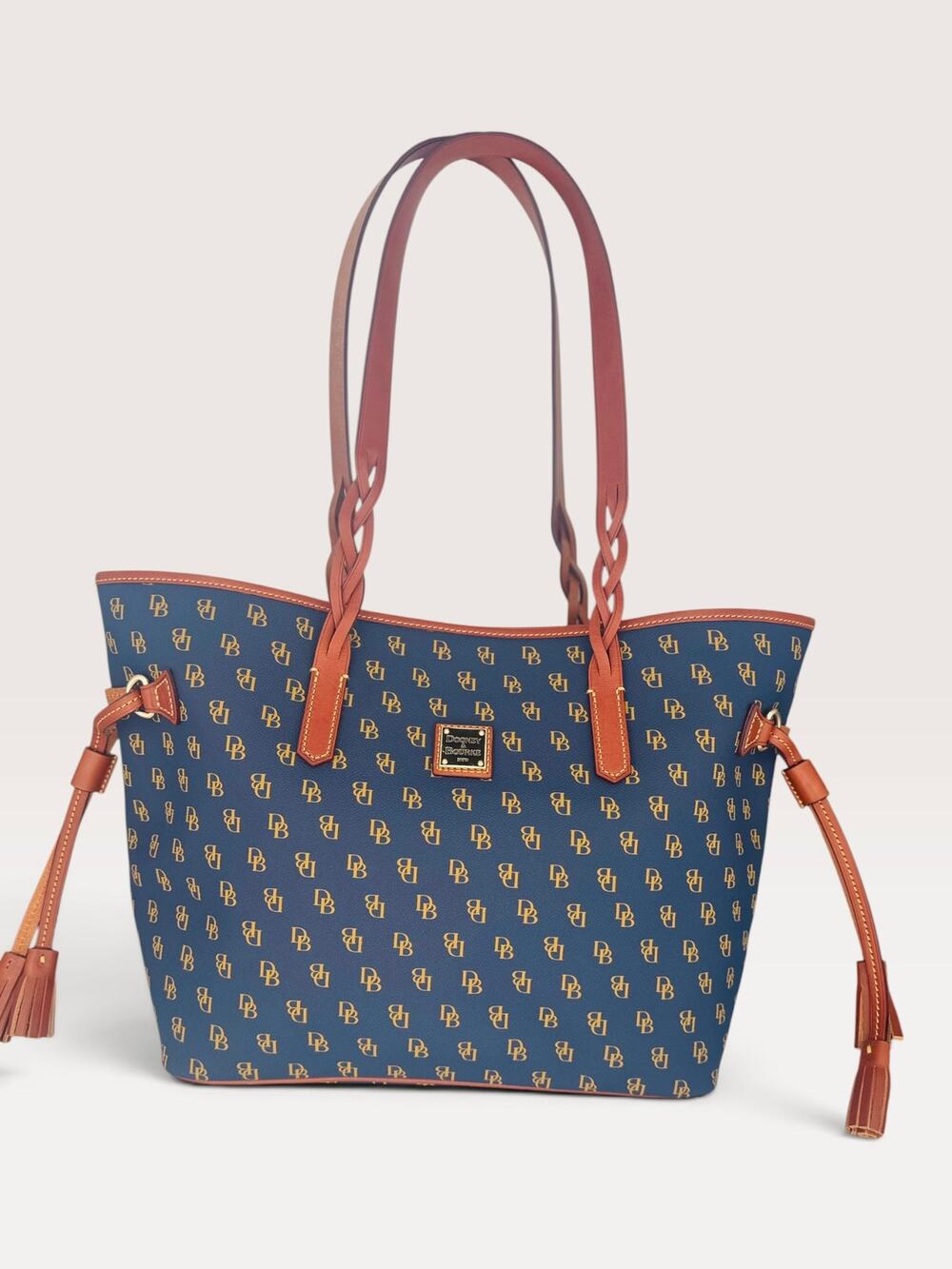 $338 Dooney Bourke Gretta Bailey Monogram Navy Neverfull Laptop Work Tote